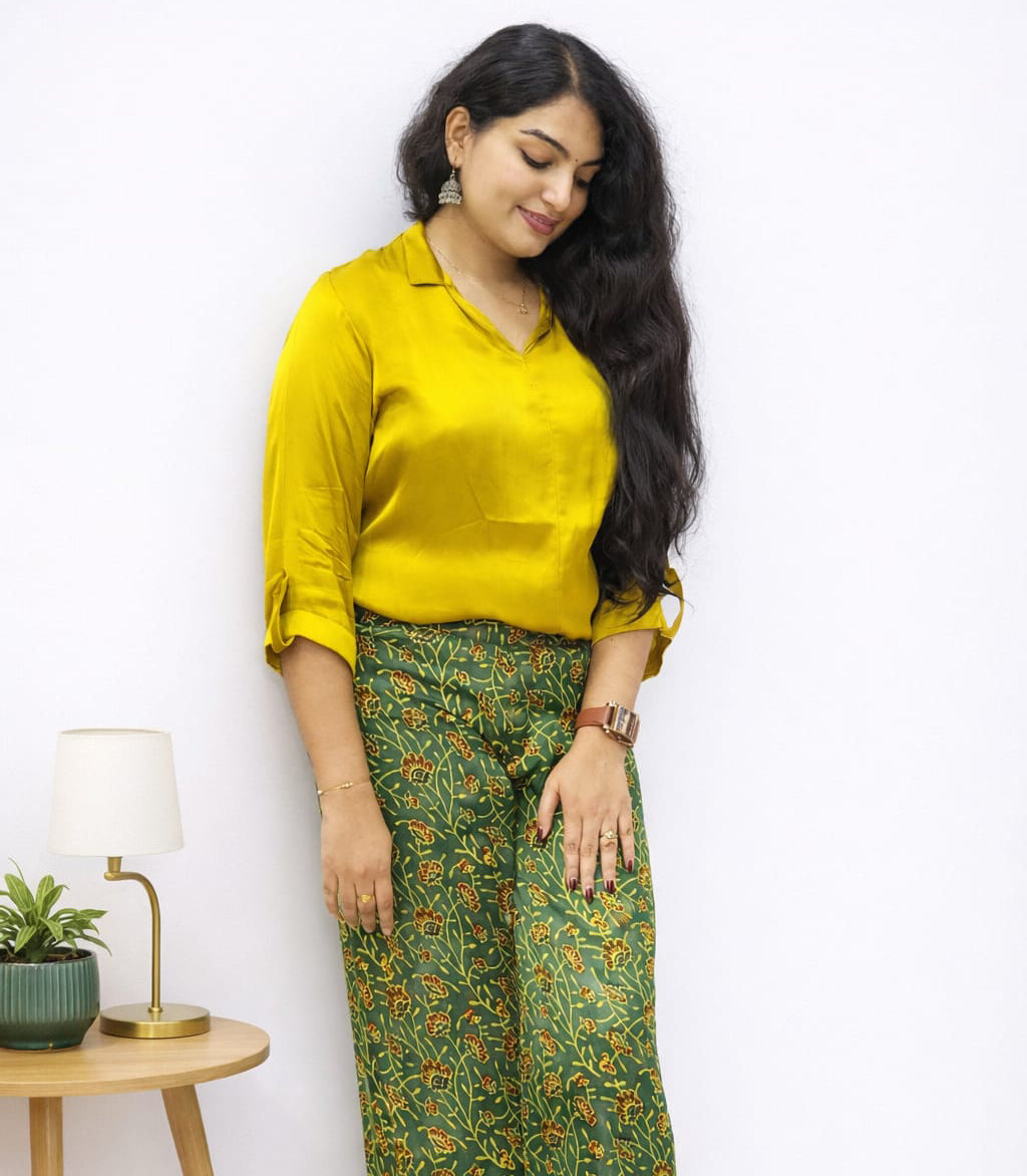 Modal silk shirt and pant set - Mizhiboutique